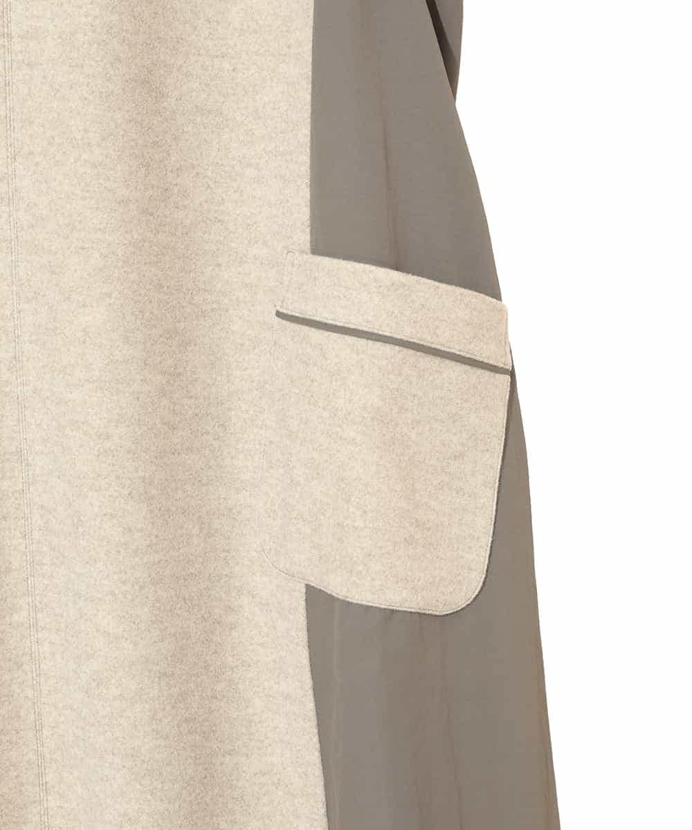 RLPAD27350 HIROKO BIS GRANDE(ヒロコ ビス グランデ) 【大きいサイズ】異素材Vネックジャンパースカート /洗える ベージュ