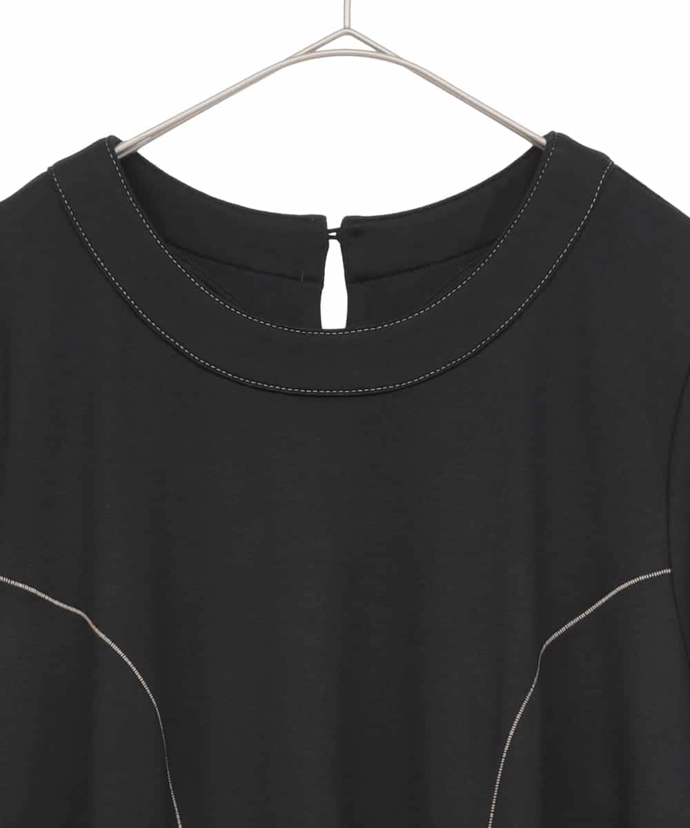 RLPAE42510 HIROKO BIS GRANDE(ヒロコ ビス グランデ) ラインアクセント切り替えデザインポンチワンピース ブラック