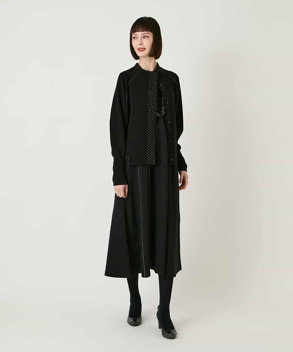 RLPAE42510 HIROKO BIS GRANDE(ヒロコ ビス グランデ) ラインアクセント切り替えデザインポンチワンピース ブラック