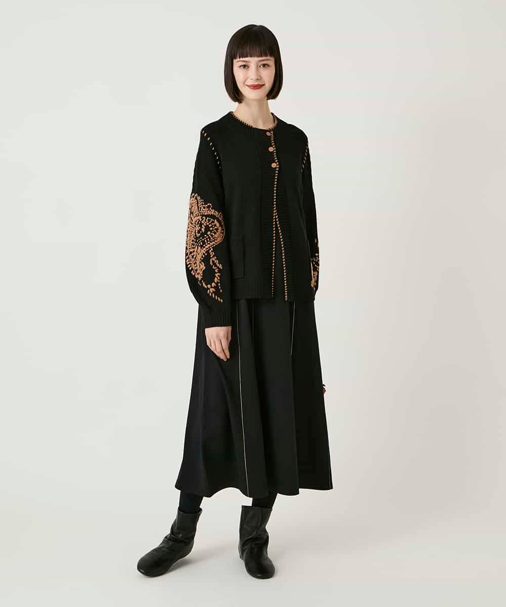 RLPAE42510 HIROKO BIS GRANDE(ヒロコ ビス グランデ) ラインアクセント切り替えデザインポンチワンピース ブラック