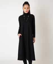 RLPAF02410 HIROKO BIS GRANDE(ヒロコ ビス グランデ) 【大きいサイズ】スムースウールAラインジャンパースカート ブラック