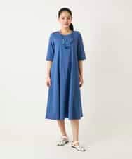 RLPFD37380 HIROKO BIS GRANDE(ヒロコ ビス グランデ) 切り替えフレアジャージーワンピース ブルー