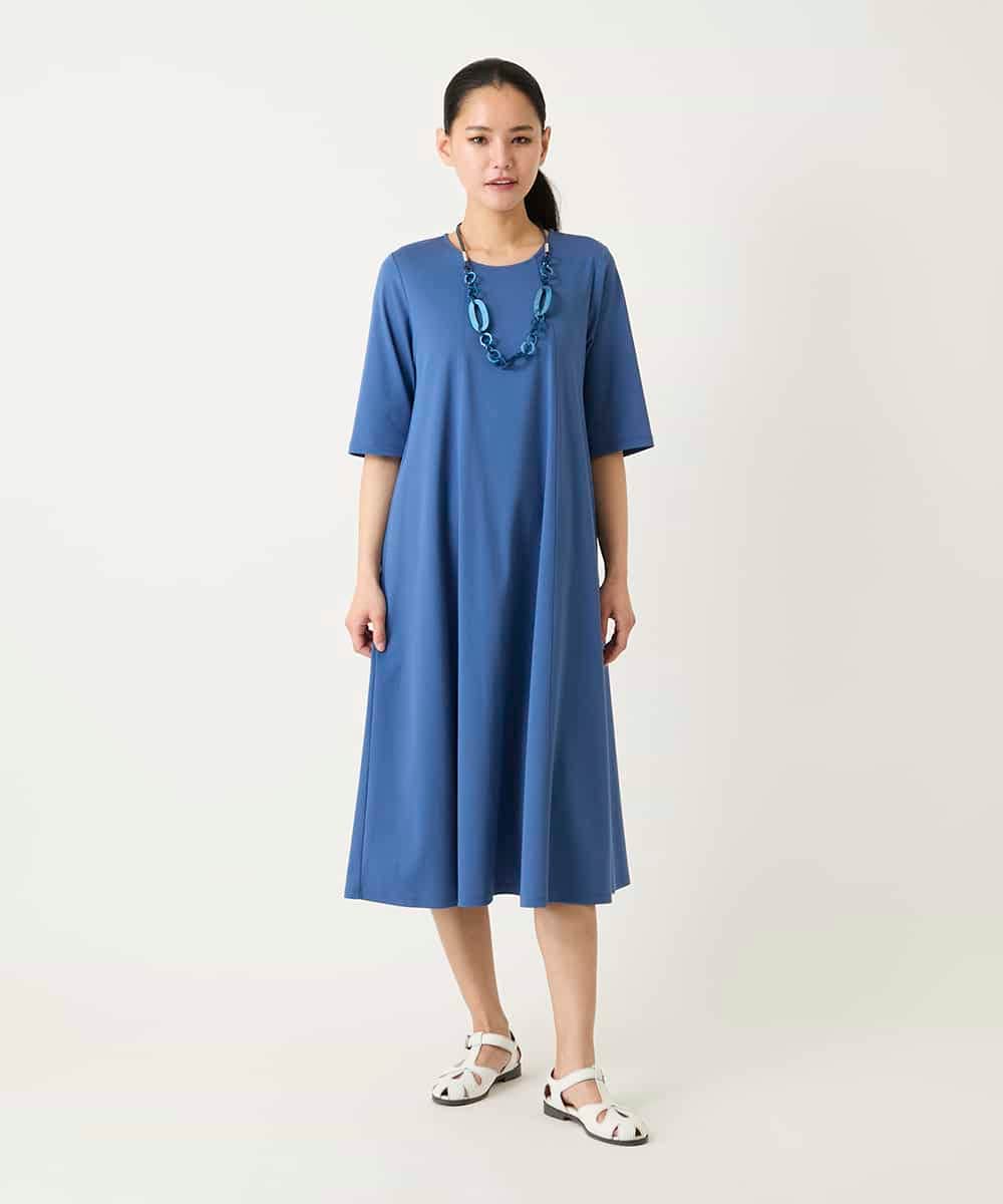 RLPFD37380 HIROKO BIS GRANDE(ヒロコ ビス グランデ) 切り替えフレアジャージーワンピース ブルー