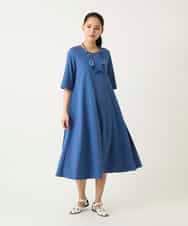 RLPFD37380 HIROKO BIS GRANDE(ヒロコ ビス グランデ) 切り替えフレアジャージーワンピース ブルー