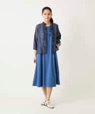 RLPFD37380 HIROKO BIS GRANDE(ヒロコ ビス グランデ) 切り替えフレアジャージーワンピース ブルー