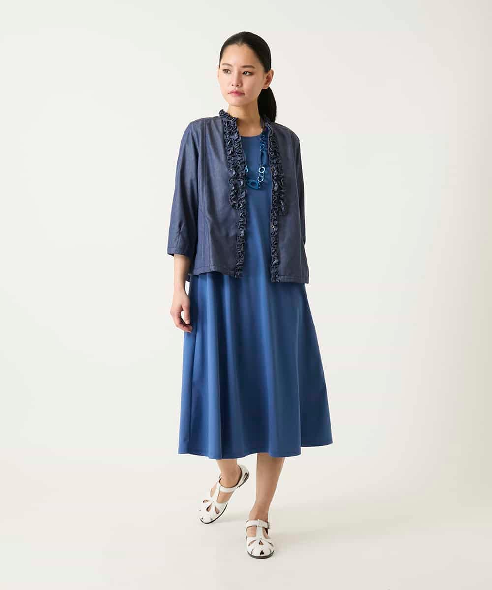 RLPFD37380 HIROKO BIS GRANDE(ヒロコ ビス グランデ) 切り替えフレアジャージーワンピース ブルー