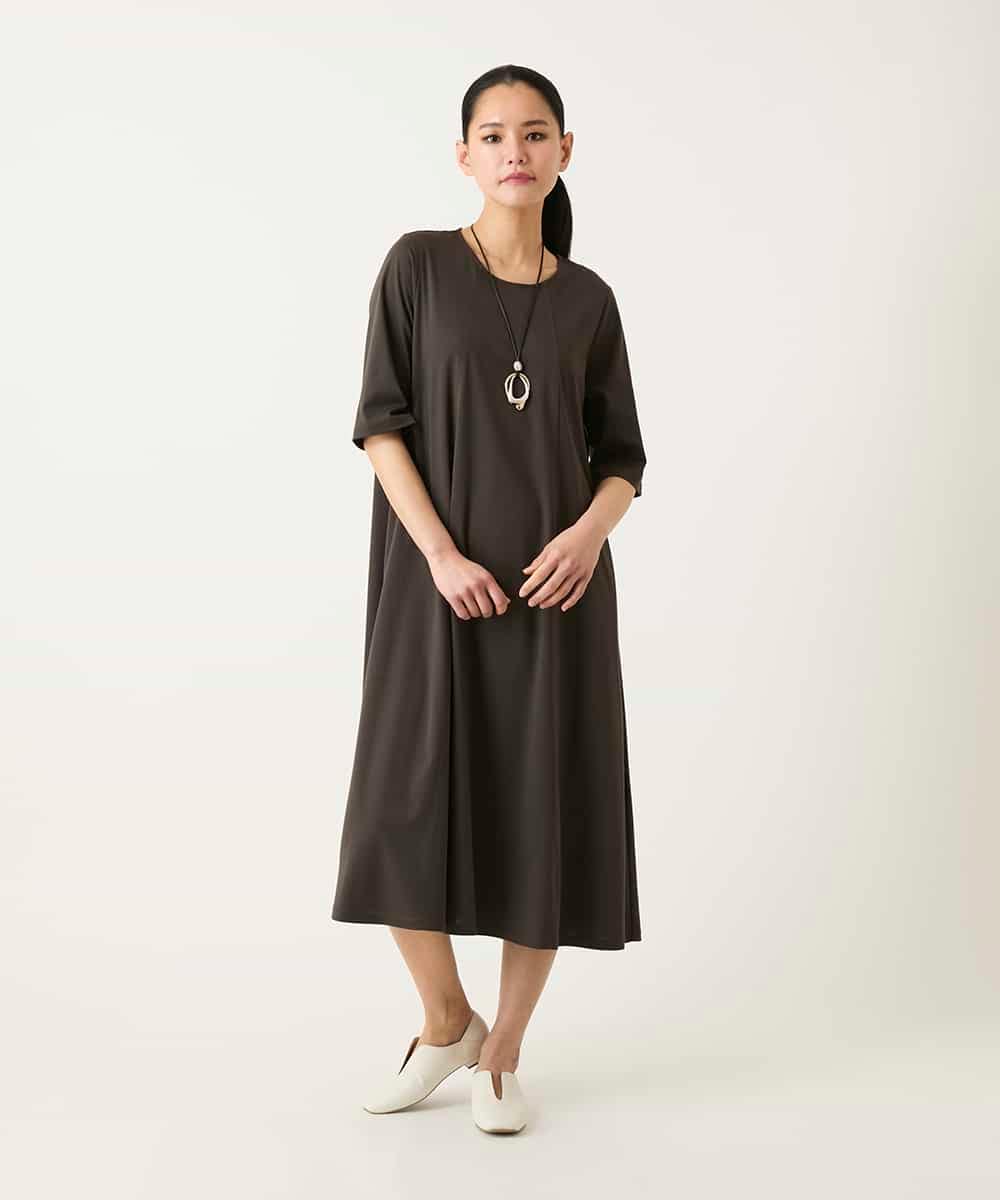 RLPFD37380 HIROKO BIS GRANDE(ヒロコ ビス グランデ) 切り替えフレアジャージーワンピース ブルー