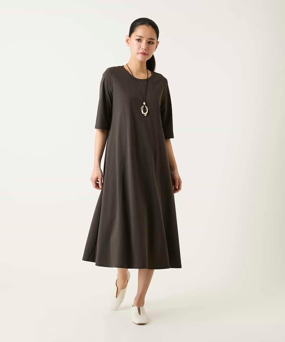 RLPFD37380 HIROKO BIS GRANDE(ヒロコ ビス グランデ) 切り替えフレアジャージーワンピース ブルー