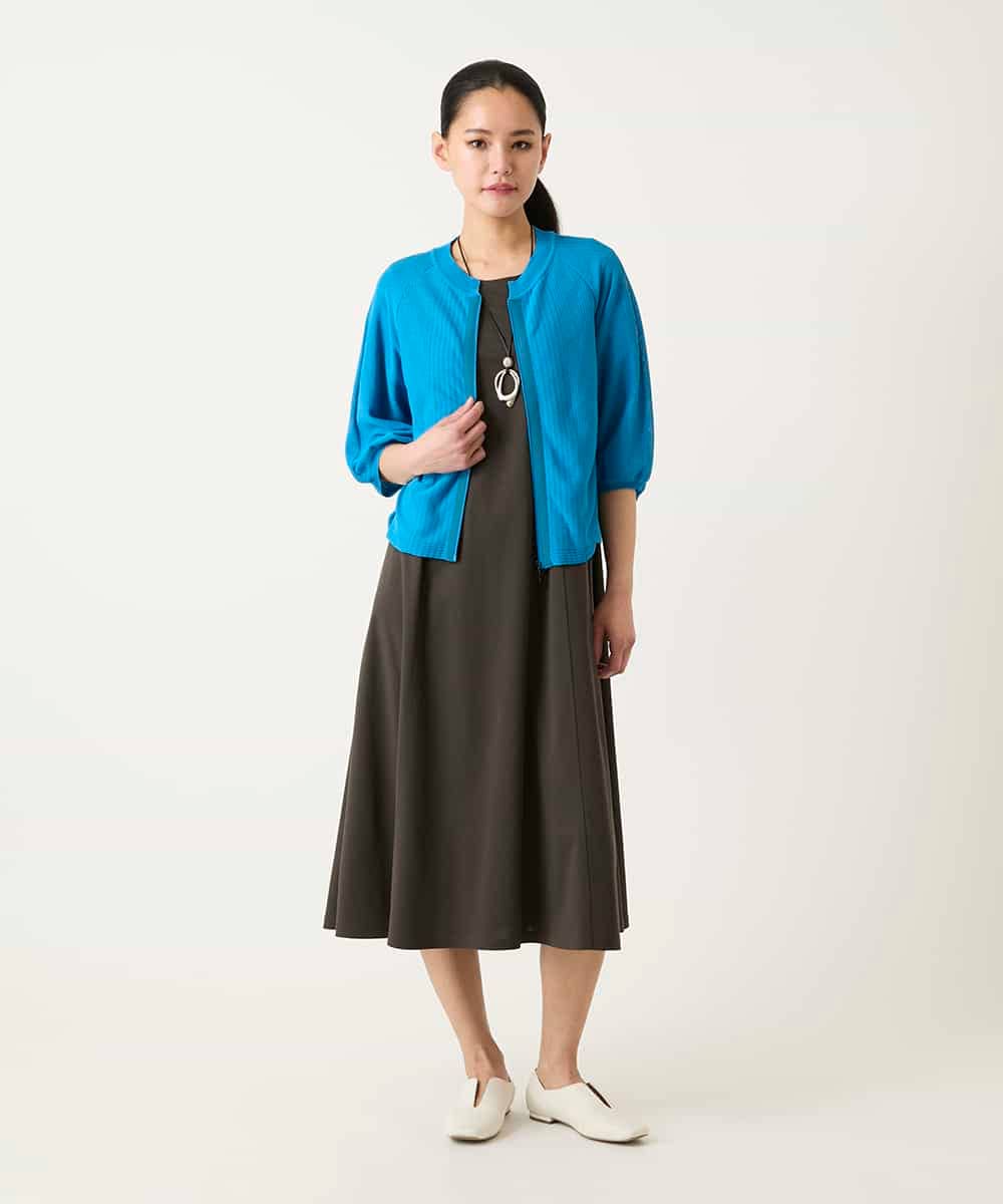 RLPFD37380 HIROKO BIS GRANDE(ヒロコ ビス グランデ) 切り替えフレアジャージーワンピース ブルー