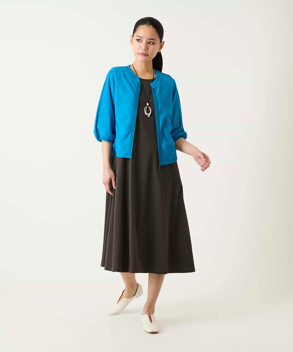 RLPFD37380 HIROKO BIS GRANDE(ヒロコ ビス グランデ) 切り替えフレアジャージーワンピース ブルー