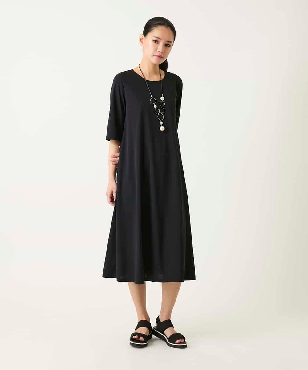 RLPFD37380 HIROKO BIS GRANDE(ヒロコ ビス グランデ) 切り替えフレアジャージーワンピース ブルー