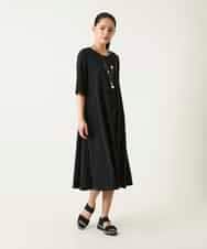 RLPFD37380 HIROKO BIS GRANDE(ヒロコ ビス グランデ) 切り替えフレアジャージーワンピース ブルー