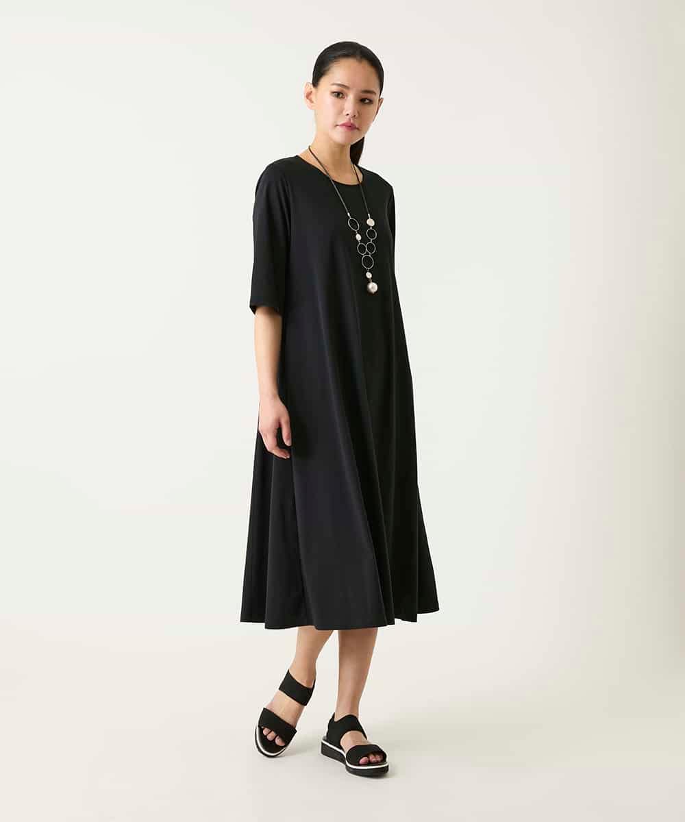 RLPFD37380 HIROKO BIS GRANDE(ヒロコ ビス グランデ) 切り替えフレアジャージーワンピース ブルー