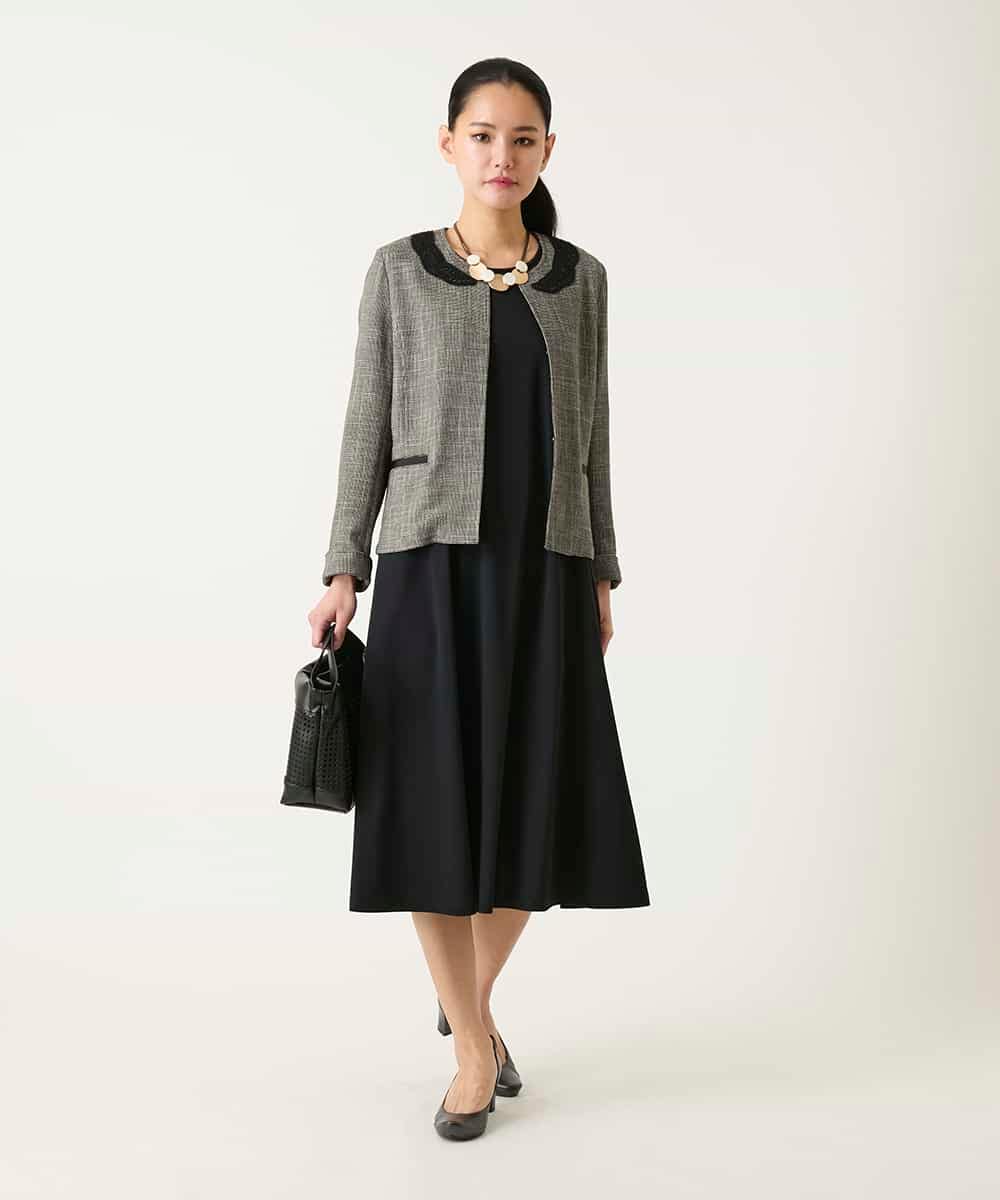 RLPFD37380 HIROKO BIS GRANDE(ヒロコ ビス グランデ) 切り替えフレアジャージーワンピース ブルー