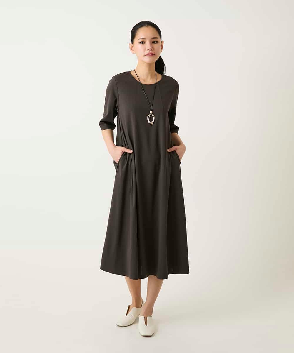 RLPFD37380 HIROKO BIS GRANDE(ヒロコ ビス グランデ) 切り替えフレアジャージーワンピース ブルー