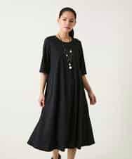 RLPFD37380 HIROKO BIS GRANDE(ヒロコ ビス グランデ) 切り替えフレアジャージーワンピース ブラック