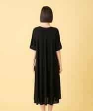 RLPGE02410 HIROKO BIS GRANDE(ヒロコ ビス グランデ) 【先行予約/大きいサイズ】ケープスリーブデザインワンピース ブラック