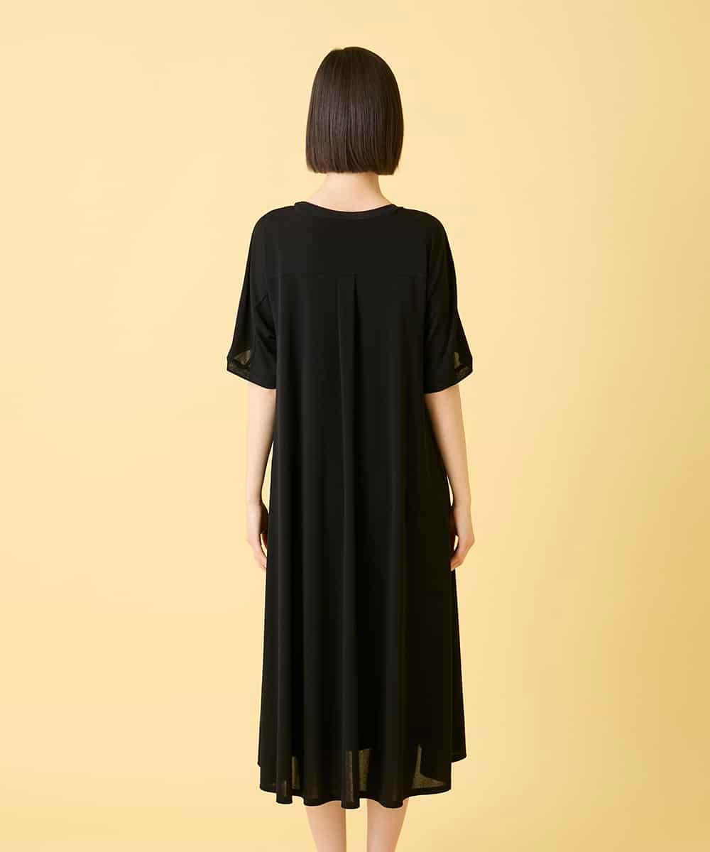 RLPGE02410 HIROKO BIS GRANDE(ヒロコ ビス グランデ) 【先行予約/大きいサイズ】ケープスリーブデザインワンピース ブラック