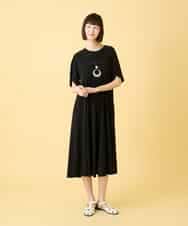 RLPGE02410 HIROKO BIS GRANDE(ヒロコ ビス グランデ) 【先行予約/大きいサイズ】ケープスリーブデザインワンピース ブラック