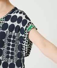 RLPIE06380 HIROKO BIS GRANDE(ヒロコ ビス グランデ) 【先行予約/大きいサイズ】グラフィカルデザインカットソーワンピース グリーン
