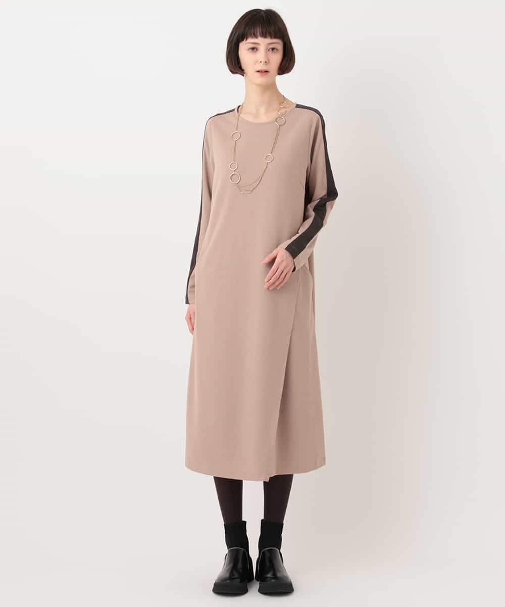 RLPLT52380 HIROKO BIS GRANDE(ヒロコ ビス グランデ) ラップスリットジャージワンピース ベージュ