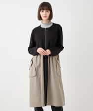 RLTAA20360 HIROKO BIS GRANDE(ヒロコ ビス グランデ) 【大きいサイズ】タフタジョイントフロントジップコート /洗える ブラック