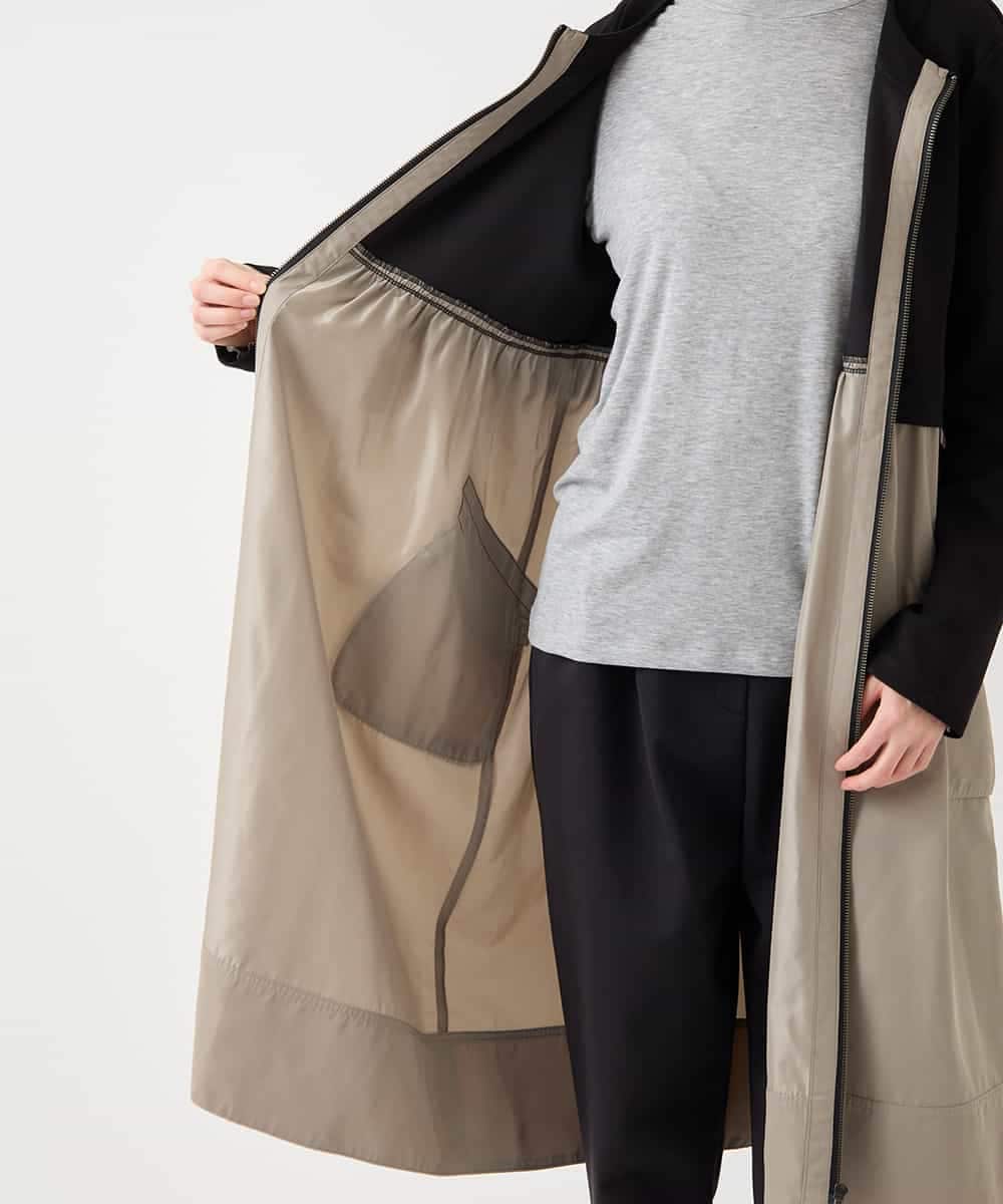 RLTAA20360 HIROKO BIS GRANDE(ヒロコ ビス グランデ) 【大きいサイズ】タフタジョイントフロントジップコート /洗える ブラック