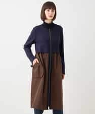 RLTAA20360 HIROKO BIS GRANDE(ヒロコ ビス グランデ) 【大きいサイズ】タフタジョイントフロントジップコート /洗える ブラック