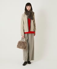 RLTAD25290 HIROKO BIS GRANDE(ヒロコ ビス グランデ) 【大きいサイズ】異素材ノーカラージャケット /洗える グレー