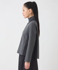 RLTAD25290 HIROKO BIS GRANDE(ヒロコ ビス グランデ) 【大きいサイズ】異素材ノーカラージャケット /洗える グレー