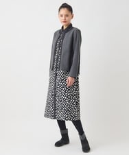 RLTAD25290 HIROKO BIS GRANDE(ヒロコ ビス グランデ) 【大きいサイズ】異素材ノーカラージャケット /洗える グレー