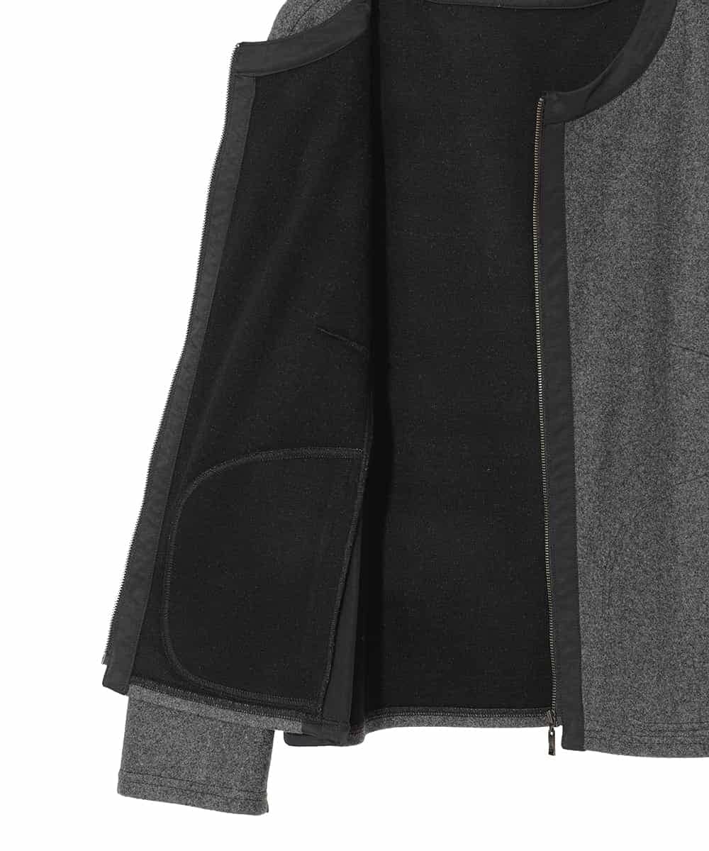 RLTAD25290 HIROKO BIS GRANDE(ヒロコ ビス グランデ) 【大きいサイズ】異素材ノーカラージャケット /洗える グレー