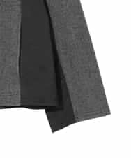 RLTAD25290 HIROKO BIS GRANDE(ヒロコ ビス グランデ) 【大きいサイズ】異素材ノーカラージャケット /洗える グレー