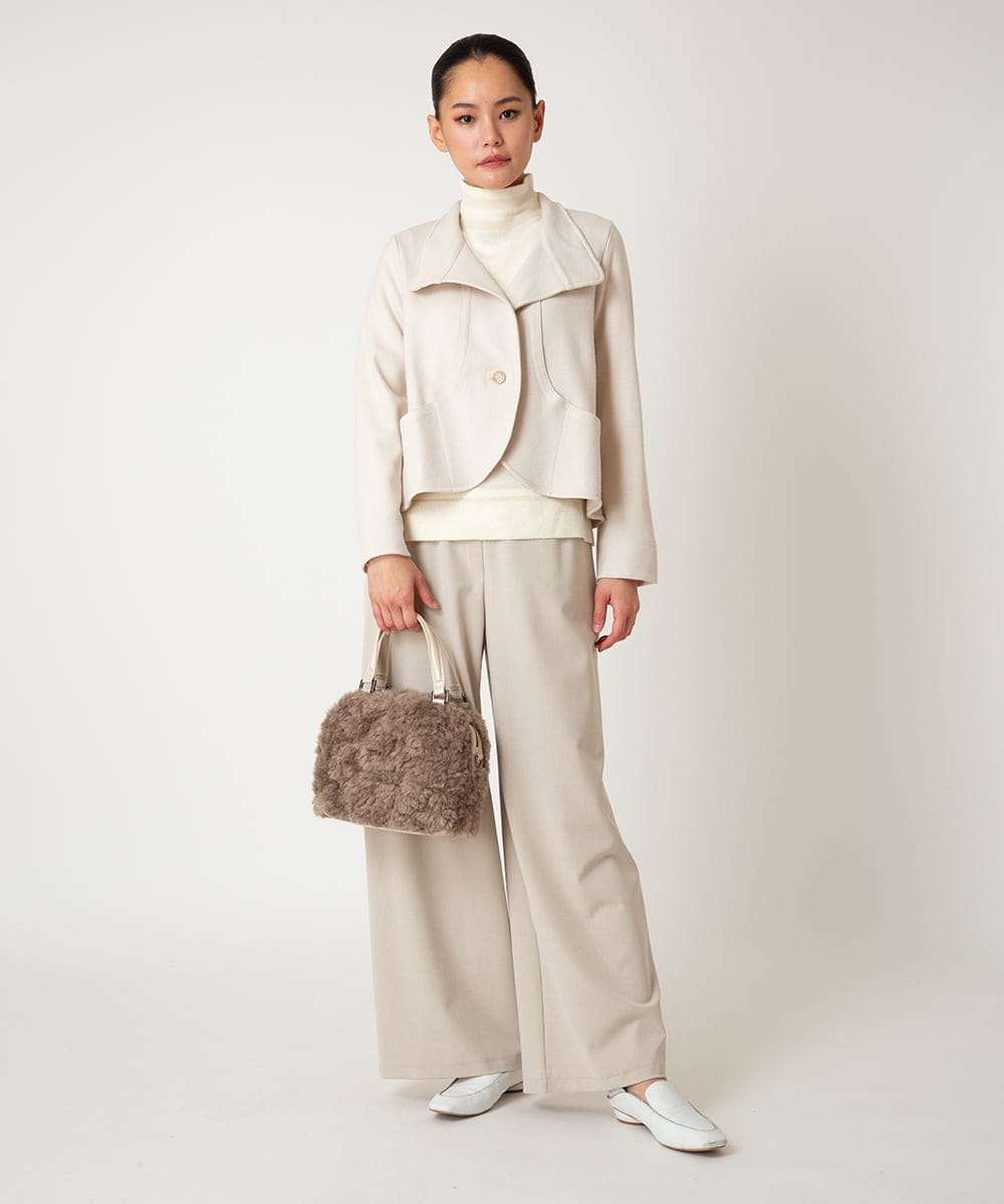 RLTAF01380 HIROKO BIS GRANDE(ヒロコ ビス グランデ) 【大きいサイズ】スムースウールコンパクトジャケット アイボリー