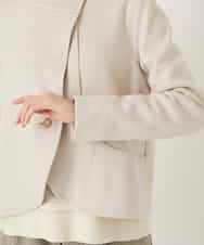 RLTAF01380 HIROKO BIS GRANDE(ヒロコ ビス グランデ) 【先行予約/大きいサイズ】スムースウールコンパクトジャケット アイボリー