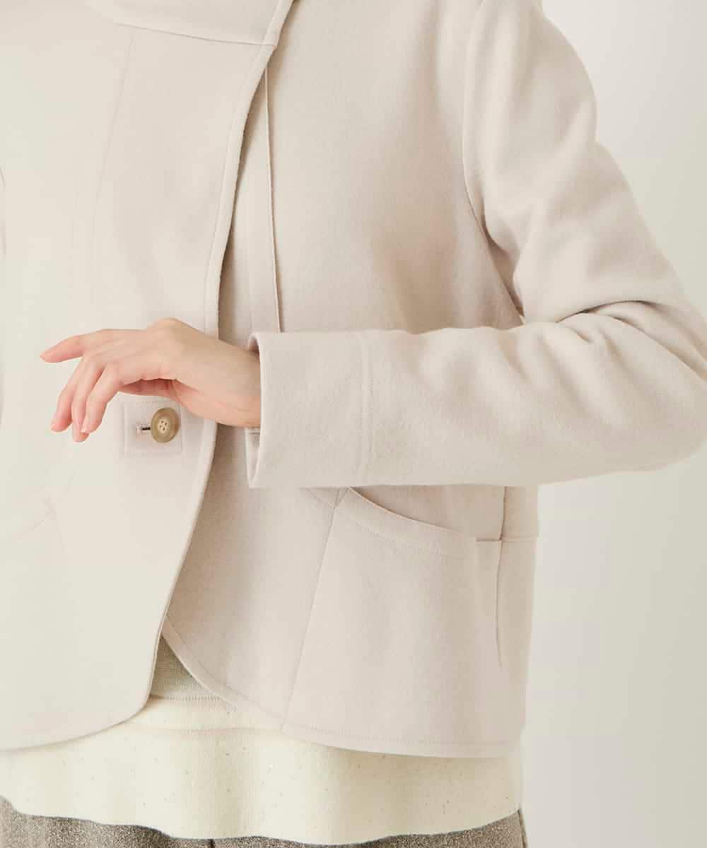 RLTAF01380 HIROKO BIS GRANDE(ヒロコ ビス グランデ) 【先行予約/大きいサイズ】スムースウールコンパクトジャケット アイボリー