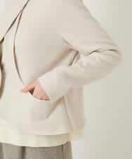 RLTAF01380 HIROKO BIS GRANDE(ヒロコ ビス グランデ) 【先行予約/大きいサイズ】スムースウールコンパクトジャケット アイボリー