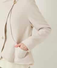 RLTAF01380 HIROKO BIS GRANDE(ヒロコ ビス グランデ) 【先行予約/大きいサイズ】スムースウールコンパクトジャケット アイボリー