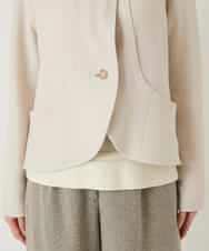 RLTAF01380 HIROKO BIS GRANDE(ヒロコ ビス グランデ) 【先行予約/大きいサイズ】スムースウールコンパクトジャケット アイボリー