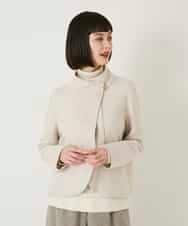 RLTAF01380 HIROKO BIS GRANDE(ヒロコ ビス グランデ) 【先行予約/大きいサイズ】スムースウールコンパクトジャケット アイボリー