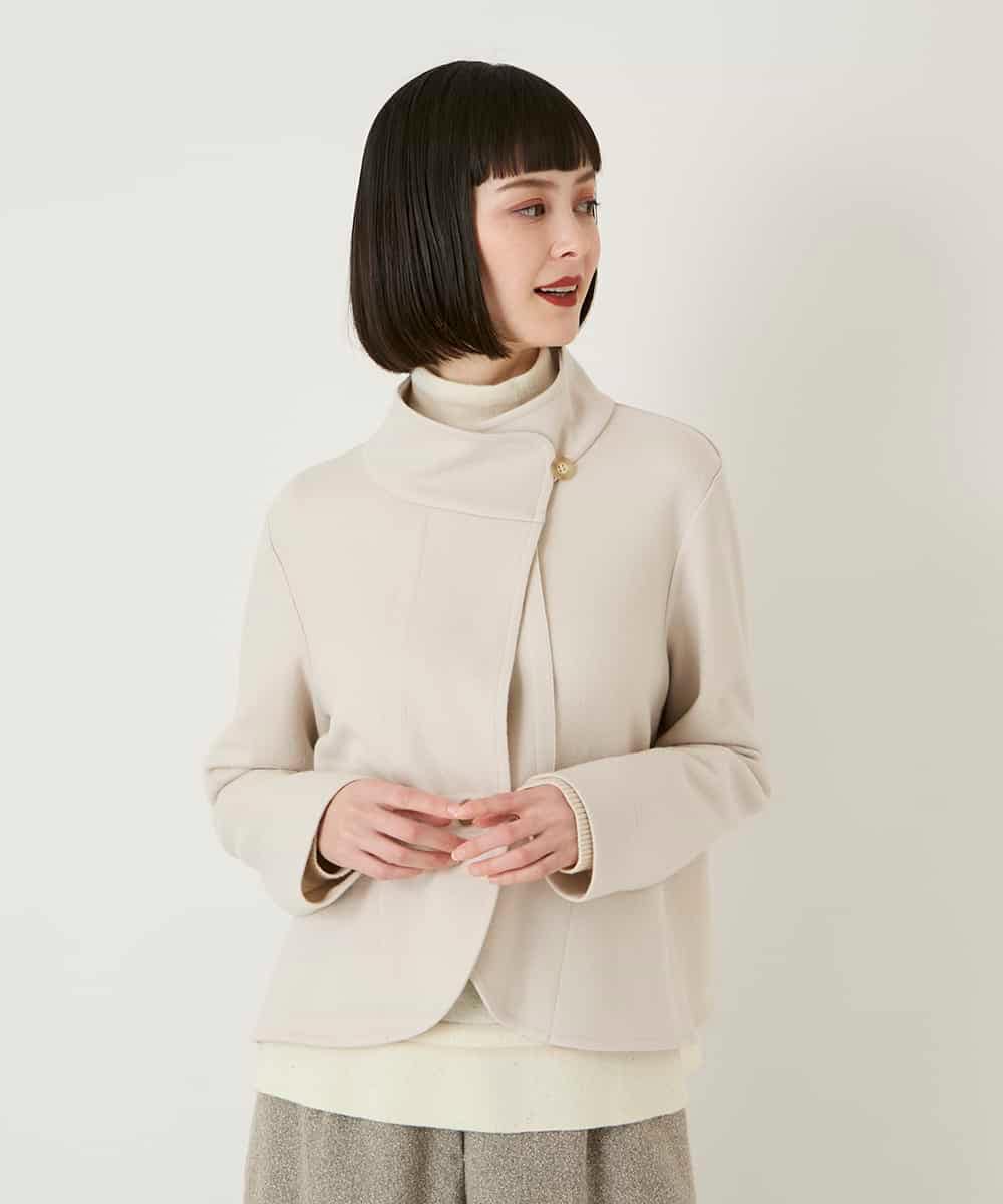 RLTAF01380 HIROKO BIS GRANDE(ヒロコ ビス グランデ) 【先行予約/大きいサイズ】スムースウールコンパクトジャケット アイボリー