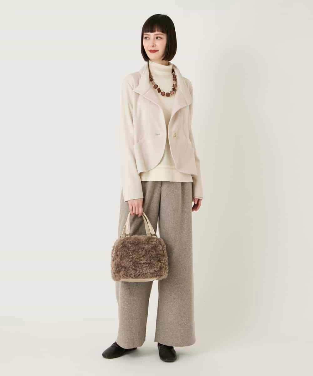 RLTAF01380 HIROKO BIS GRANDE(ヒロコ ビス グランデ) 【先行予約/大きいサイズ】スムースウールコンパクトジャケット アイボリー