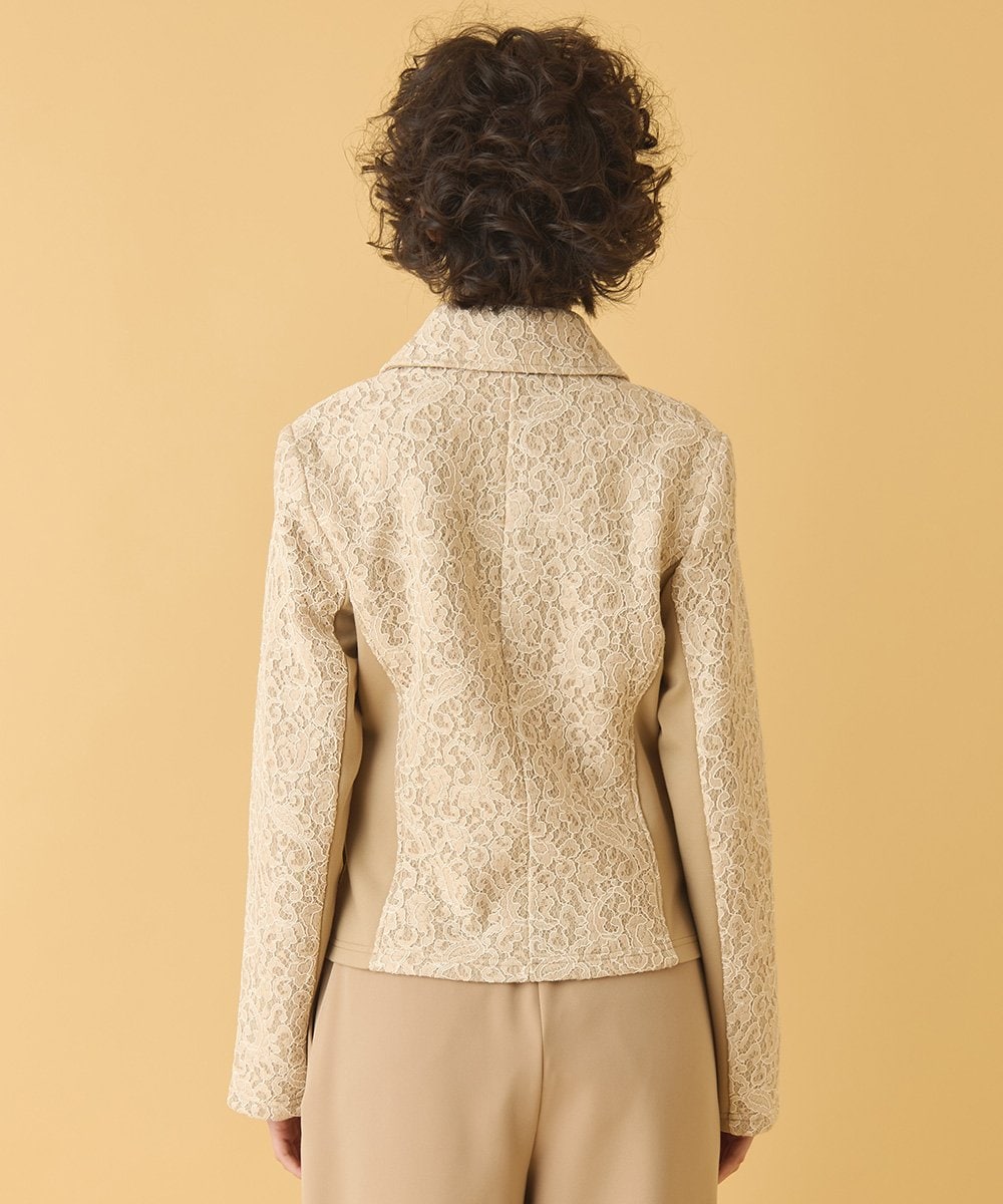 洗える】レースボンディングライダース風ジャケット(ライダース