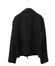 RLTAX10450 HIROKO BIS GRANDE(ヒロコ ビス グランデ) 【洗える】レースボンディングライダース風ジャケット ブラック