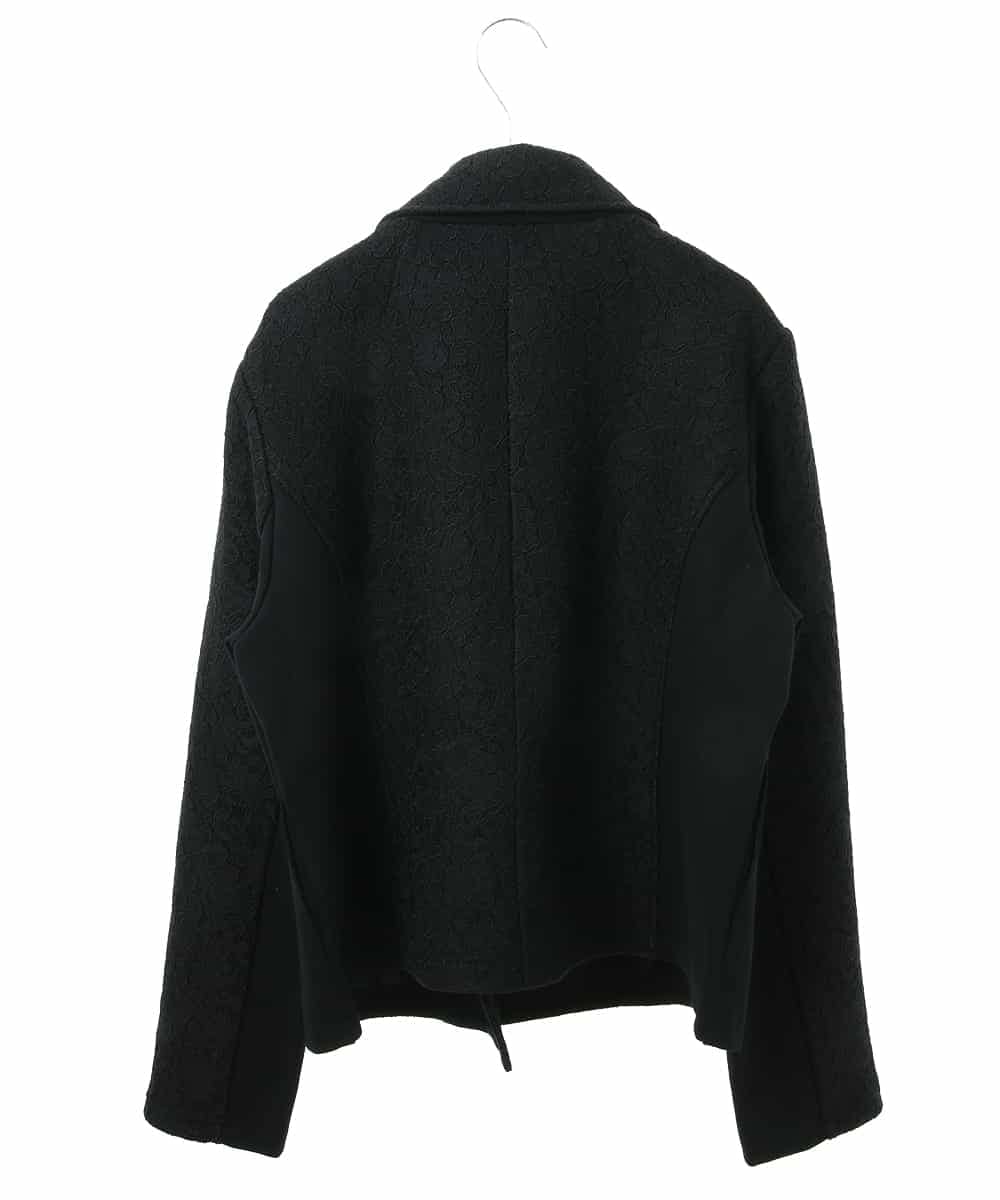 RLTAX10450 HIROKO BIS GRANDE(ヒロコ ビス グランデ) 【洗える】レースボンディングライダース風ジャケット ブラック