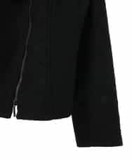 RLTAX10450 HIROKO BIS GRANDE(ヒロコ ビス グランデ) 【洗える】レースボンディングライダース風ジャケット ブラック