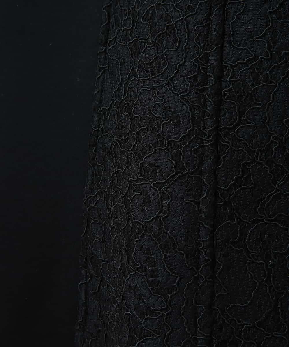 RLTAX10450 HIROKO BIS GRANDE(ヒロコ ビス グランデ) 【洗える】レースボンディングライダース風ジャケット ブラック