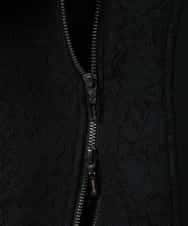 RLTAX10450 HIROKO BIS GRANDE(ヒロコ ビス グランデ) 【洗える】レースボンディングライダース風ジャケット ブラック