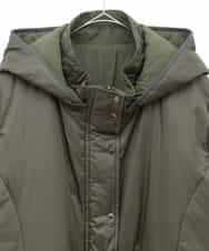 RLUAA02710 HIROKO BIS GRANDE(ヒロコ ビス グランデ) 【大きいサイズ/2WAY】キルティングタフタフーディーコート カーキ