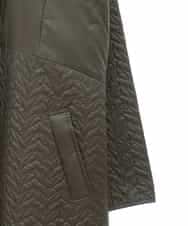 RLUAA02710 HIROKO BIS GRANDE(ヒロコ ビス グランデ) 【大きいサイズ/2WAY】キルティングタフタフーディーコート カーキ